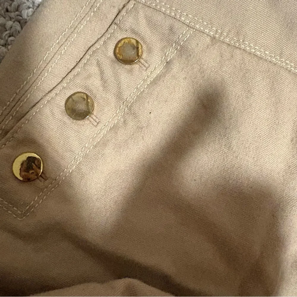 Kate Spade Khaki Beige Pull On 3-Button Pants- Size 4